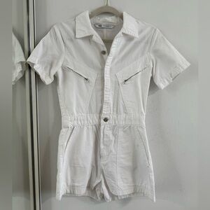 Zara Crisp White Short Sleeve Romper